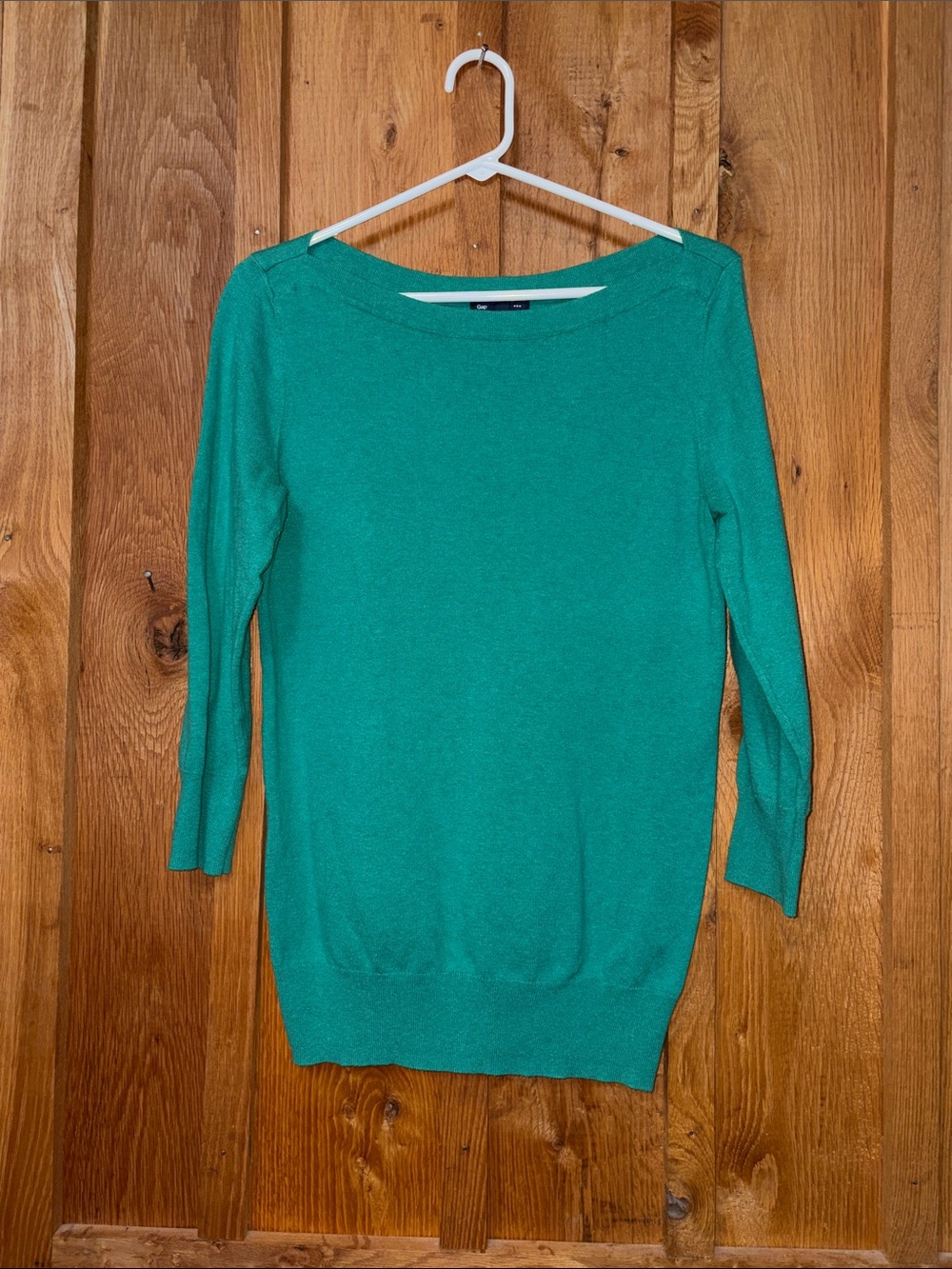GAP 3/4 Sleeve Cotton Blend Knit Lightweight Crewneck Sweater, Medium, Green